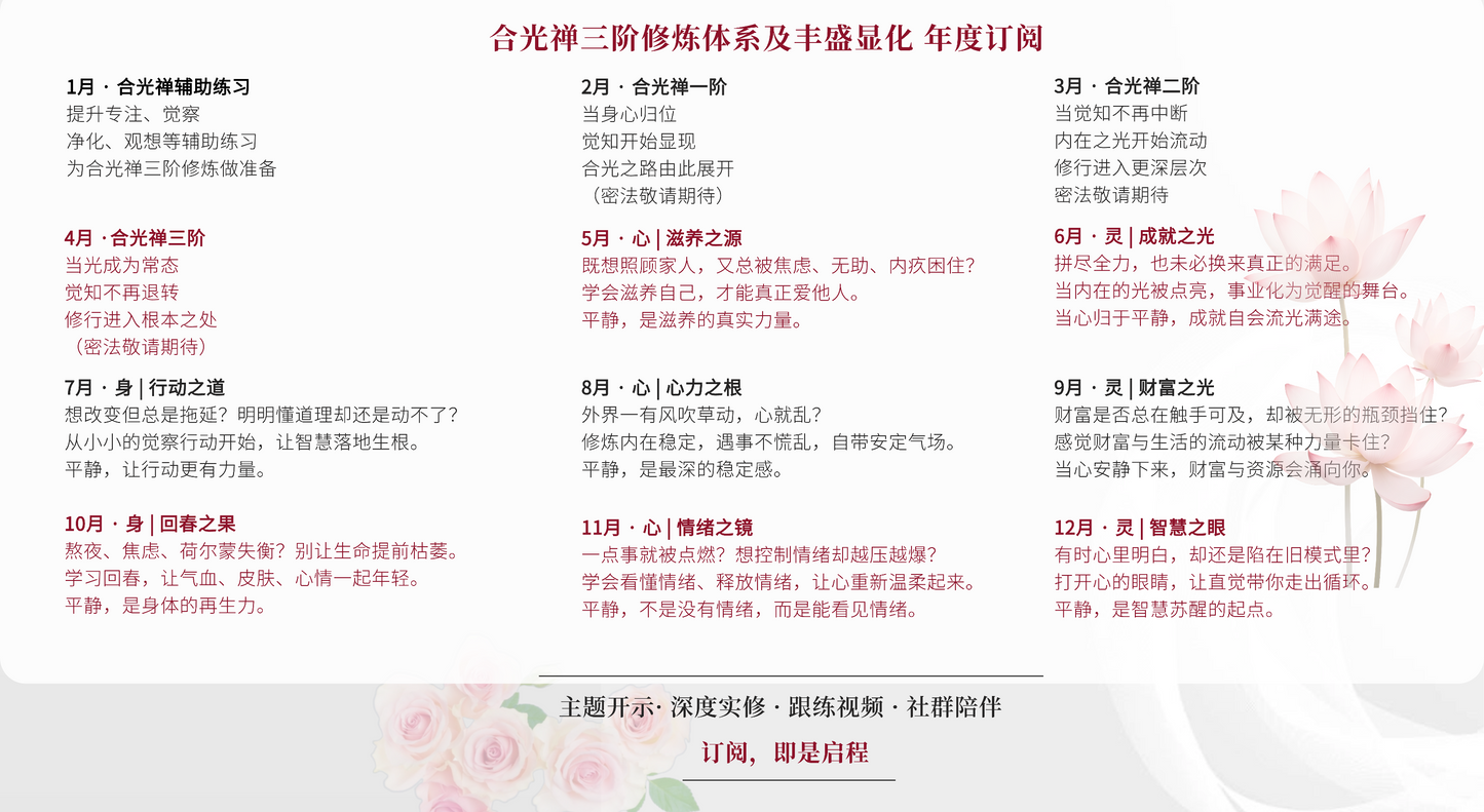 【久美师线上年订阅】生命觉醒·合光禅层级修法体系